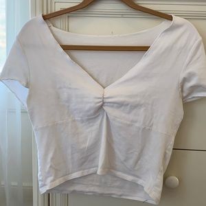 Brandy Melville white cropped cinch top